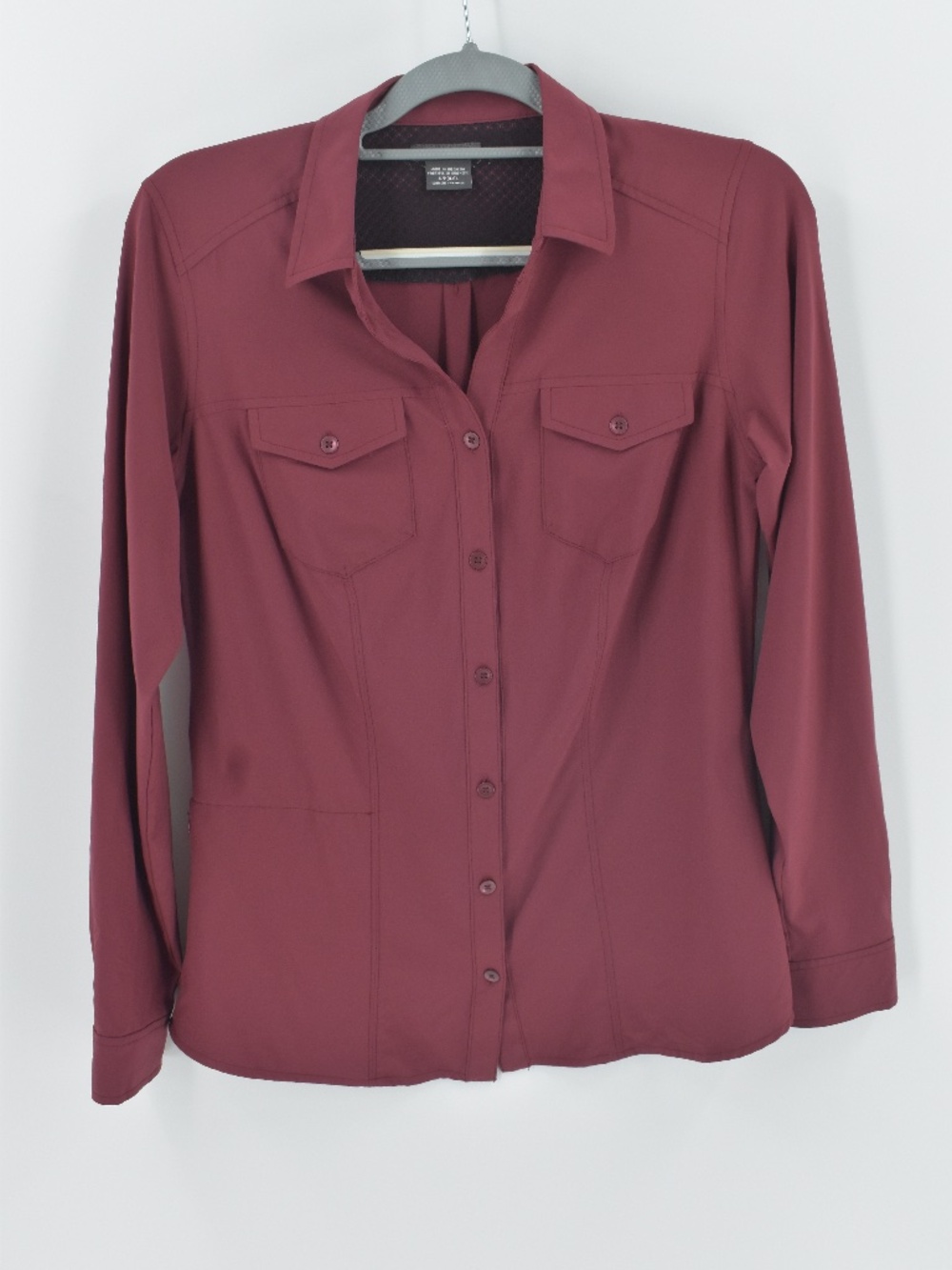 ExOfficio Kizmet Tech Stretch Travel Shirt Burgundy Women's Small